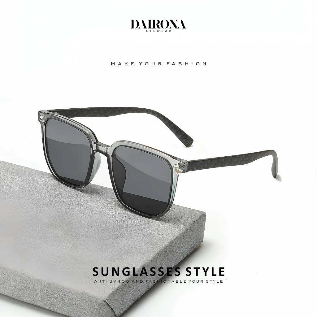 Dairona Eyewear Kacamata Hitam Sunglasses UV400 Polarized Kotak Modern Casual Fashionable Pria Wanita TR-90 522271