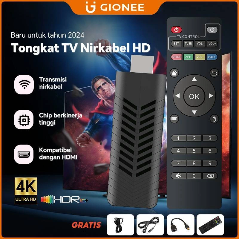 TV Stick Android 9.0 FHD Quad Core 1080P Dolby DTS Sound Smart digital TV Box Ram 6Gb Rom 64Gb pembantu YouTube/Netflix /Google