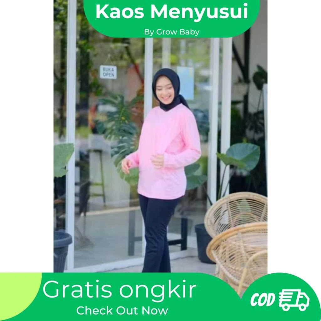 Kaos Menyusui Bukaan Kanan Kiri XL dan XXL Bigsize Busui Panjang & Pendek