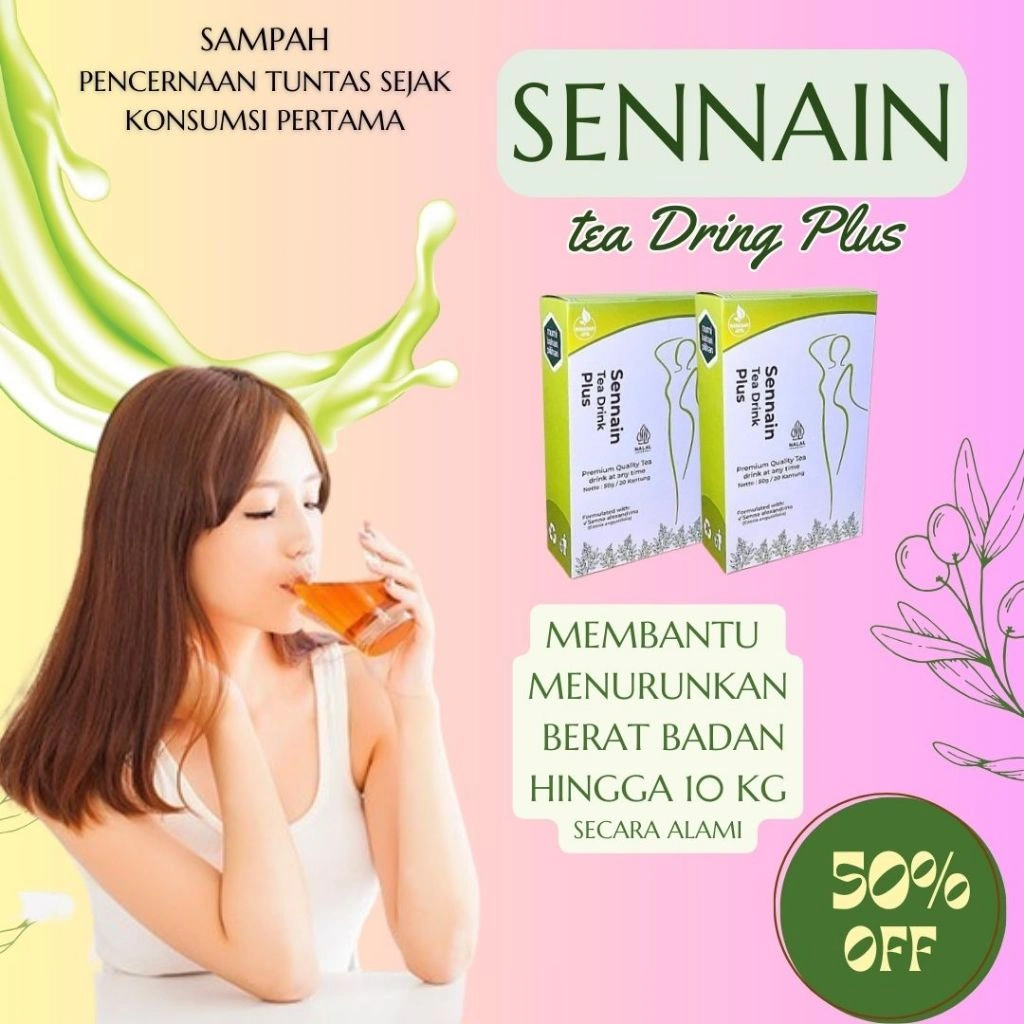SENNAIN Tea Drink Plus Pelangsing Badan Peluntur Lemak Obat diet detox Penahan Nafsu Makan Sliming Tea Pembakar Lemak NEWLAB
