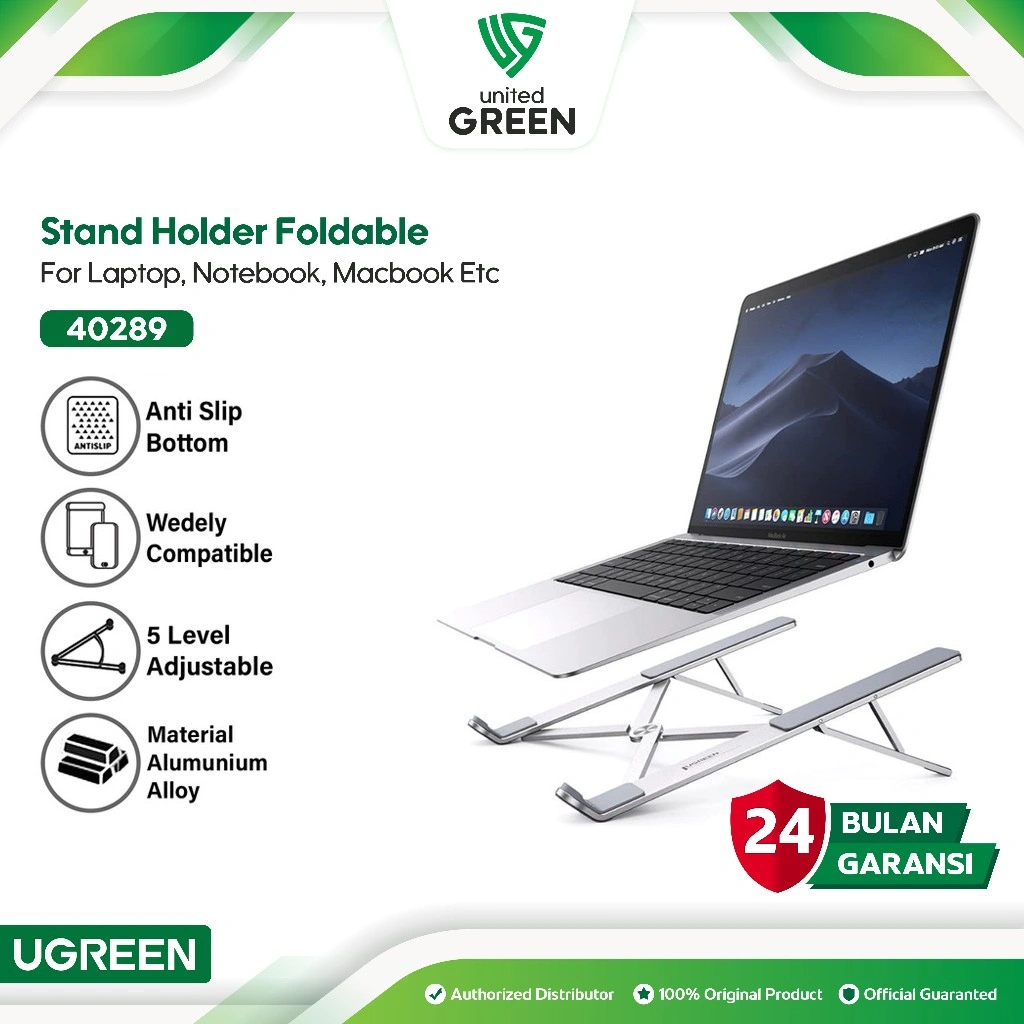 UGREEN Stand Laptop Alumunium Portable Dudukan Macbook Dudukan Laptop iPad 40289