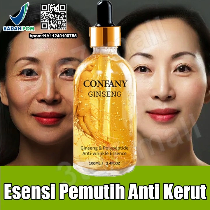 serum ginseng anti kerut 100ml serum wajah glowing dan putih serum anti aging dan mencerahkan Anti wrinkle Serum gold peptide Hydrating wajah serum