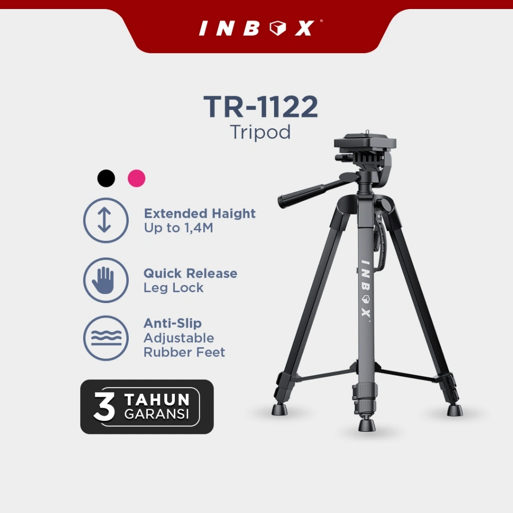 Tripod Kamera | Tripod Hp | Tripod 1,4m | Tripod Inbox TR-1122 GARANSI 3 TAHUN