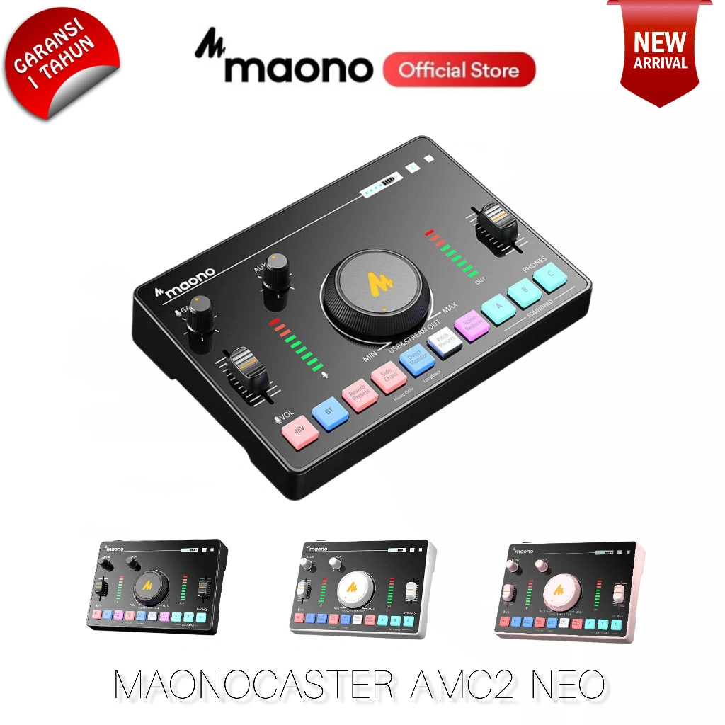 MAONO AMC2 NEO Audio Interface One Stop Mixer Soundcard for Podcast Live Streaming Recording Gaming