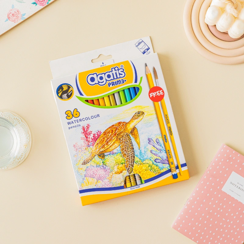 AGATIS Stationery - Prime PENSIL WARNA WATERCOLOR isi 36 - Free Pensil 2B + Kuas