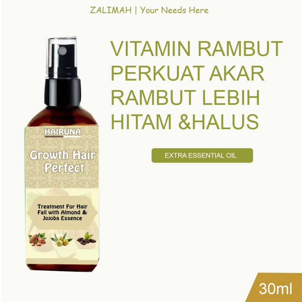 Penumbuh Rambut Hair Vitamin Rambut Penyubur Rambut Botak Pelebat Rambut Cepat Panjang Hairuna