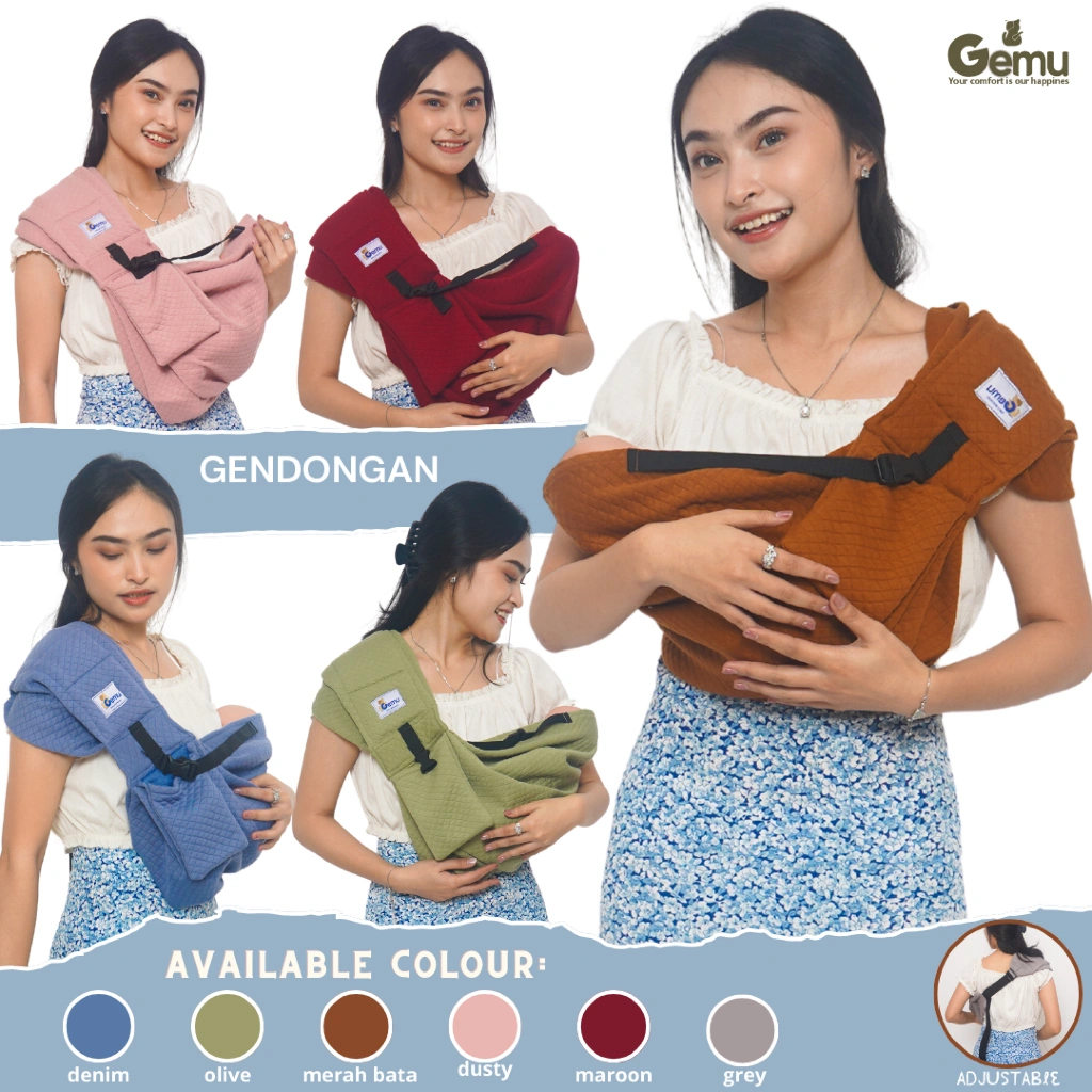 GEMU Gendongan Bayi Samping Adjustable Instan Baby Pouch Geos Busa Gen Two Diamont Knit Series Premium