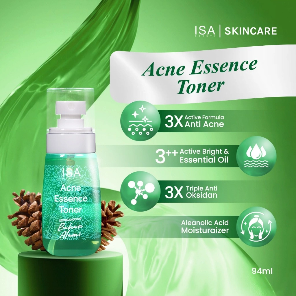 ACNE Essence Toner - TERBUKTI Menyamarkan Wajah Berjerawat Beruntusan & Kemerahan - 94ml