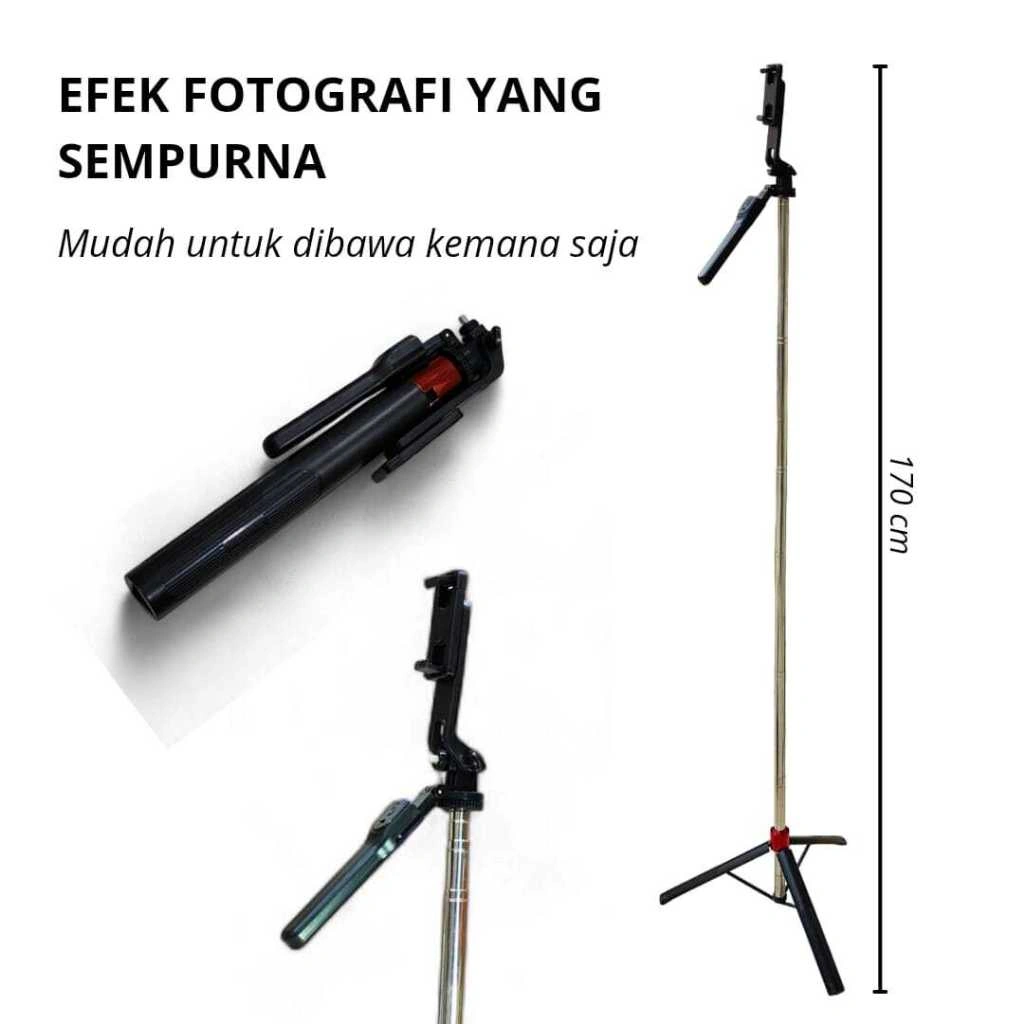 Neepho L2 Tongsis Bluetooth 1.7M Tongsis Tripod Remote 170CM Selfie Stick Tripod Handphone untuk Kamera Hp