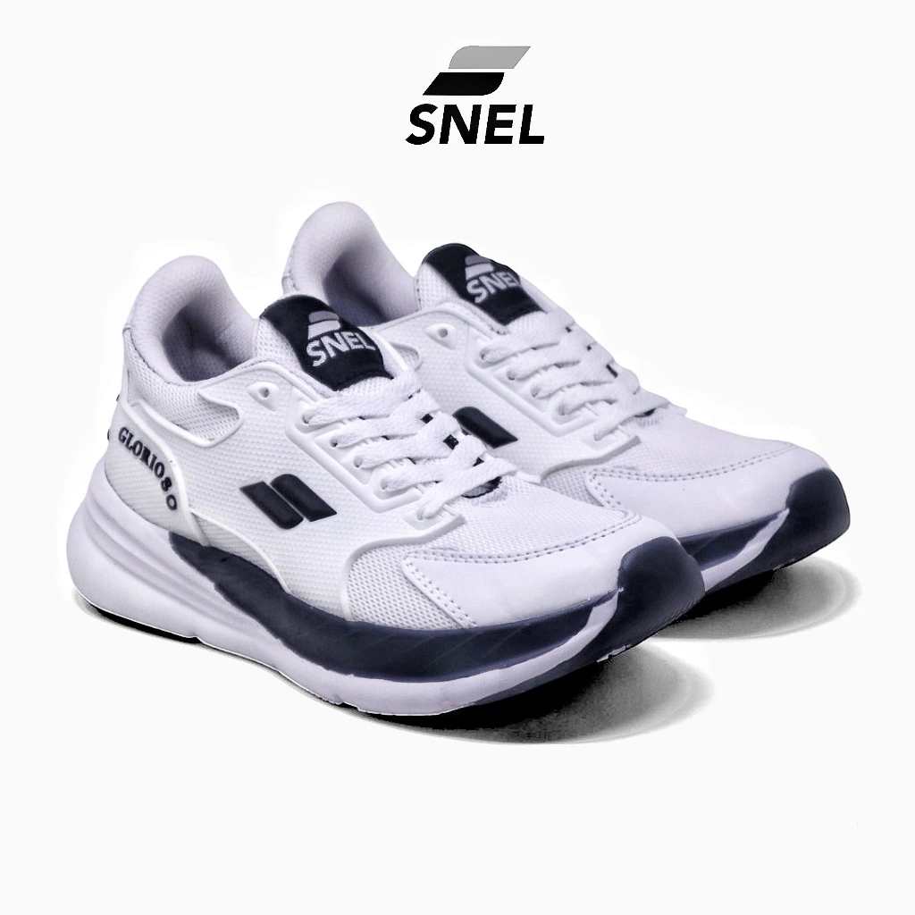 Snel - Sepatu Pria Wanita Sneakers Running Putih Silver Olahraga Jogging Lari Pria