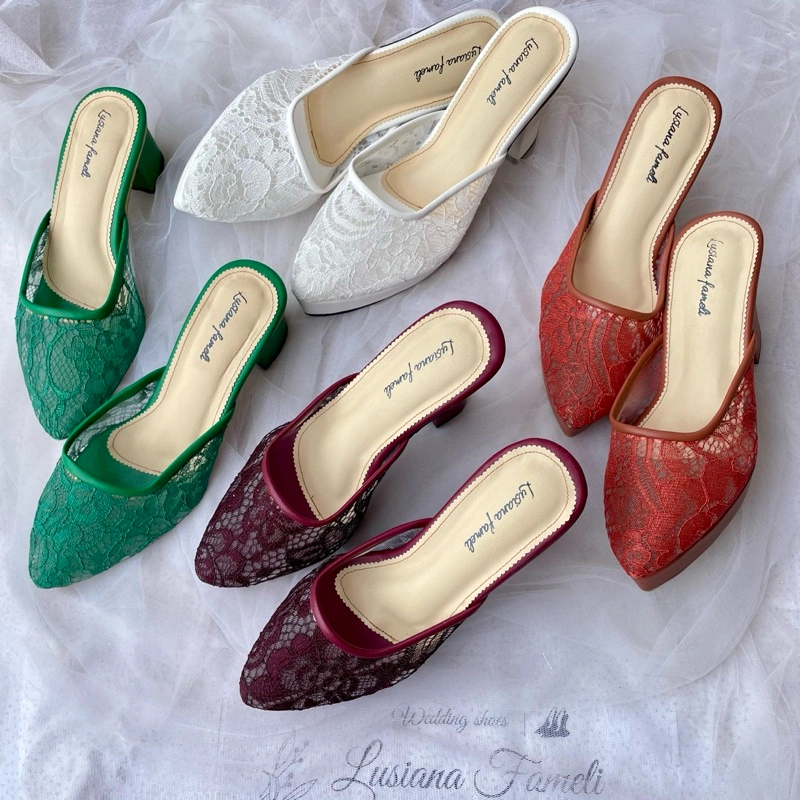 Lusiana fameli | Sepatu pesta brukat heels Wedding hak platform 30 warna Sepatu Custom Eksklusif Sepatu kondangan Sepatu polos sepatu wanita wedding lamaran kondangan shoes hak tahu  pengantin
