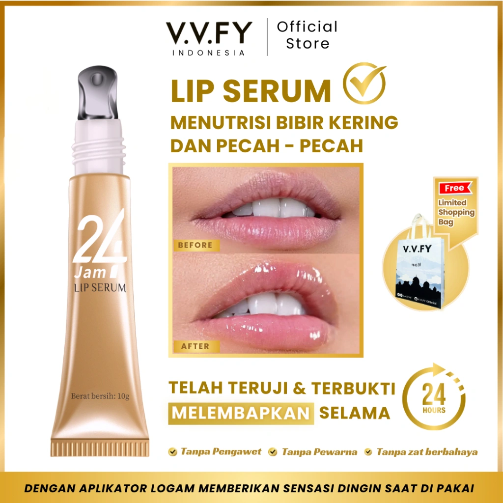 VVFY Lip Serum Pelembab Bibir Lip Moist Lip Balm Serum Bibir Melembabkan dan Mencerahkan Bibir Hitam 10 ml