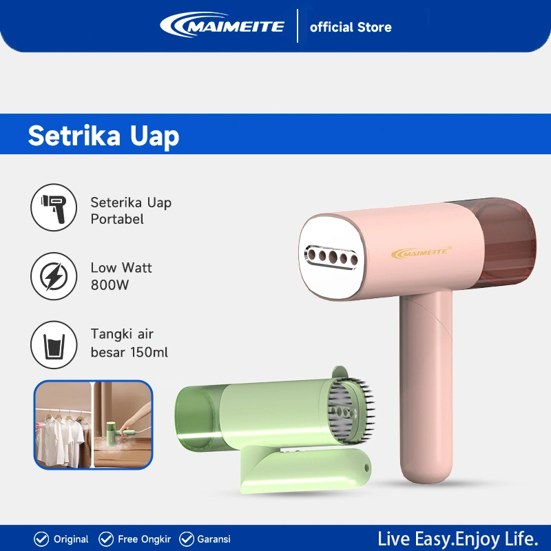 MAIMEITE Setrika Uap Low Watt 150ml Genggam Rumah Tangga Foldable Handheld Portable