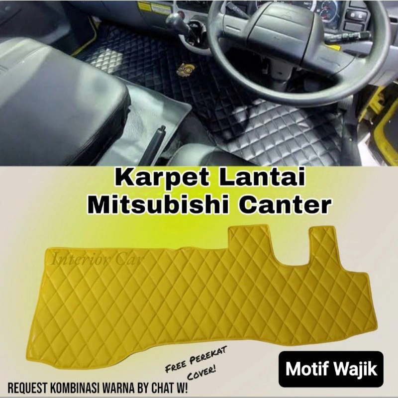 karpet truck mitsubishi canter HDX HDV alas lantai aksesoris interior motif wajik kulit premium