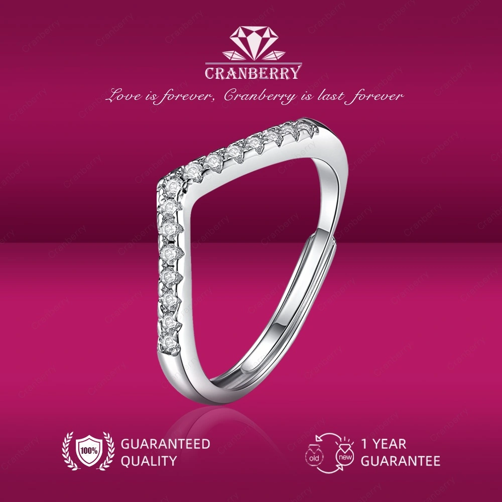 Cincin Wanita Adjustable Lamaran Couple Persegi  Aksesoris Elegan Cantik Cranberry Jewelry R25