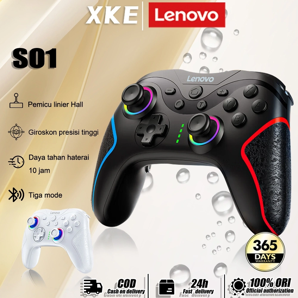Lenovo S01 Gamepad Wireless For Switch Steam Stick PC Ponsel Laptop Memiliki Efek Getaran