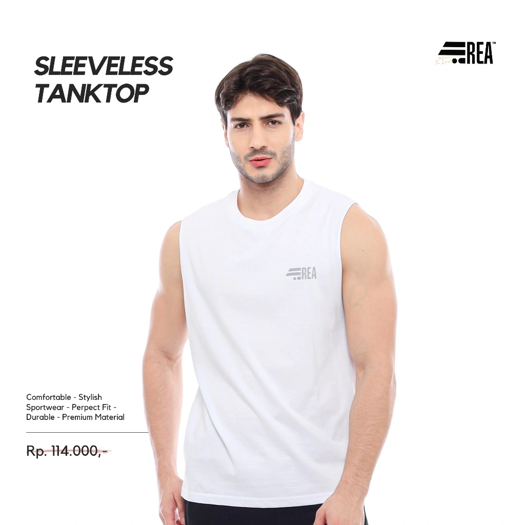 REA ACTIVEWEAR –  Singlet Basic Pria Olahraga Raw Cut