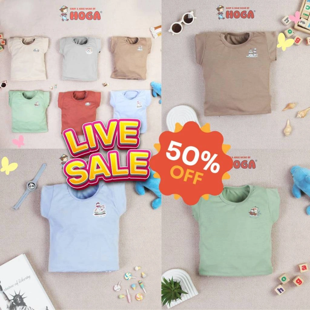 PAKET HEMAT Bundle 3 | Baju Bayi Kaos Oblong / Baju Bayi Kaos Kutung - Series HOGA