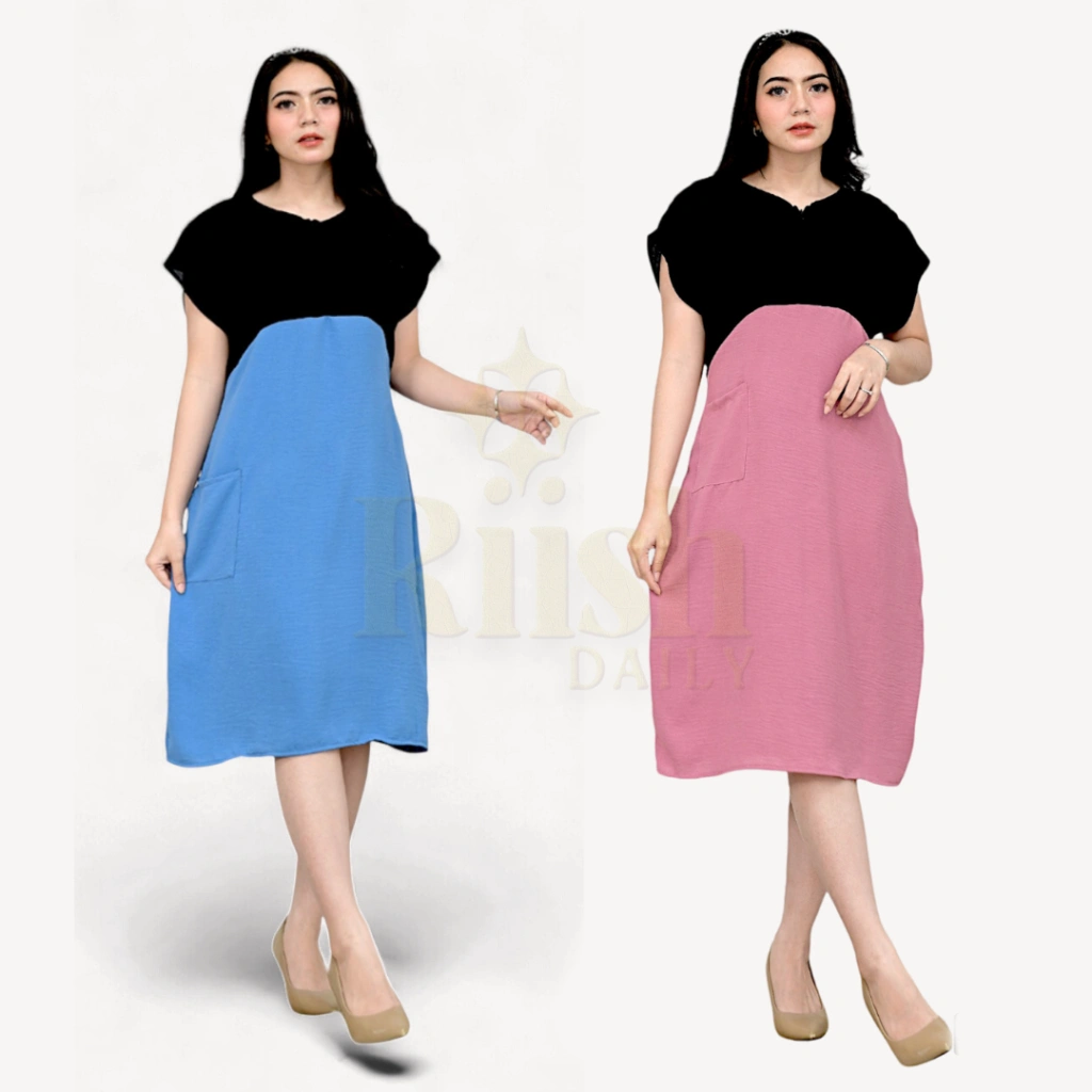 Paket Usaha Khamila Dress 2pcs Baju Daster Wanita Ibu Hanil & Ibu Menyusui Friendly