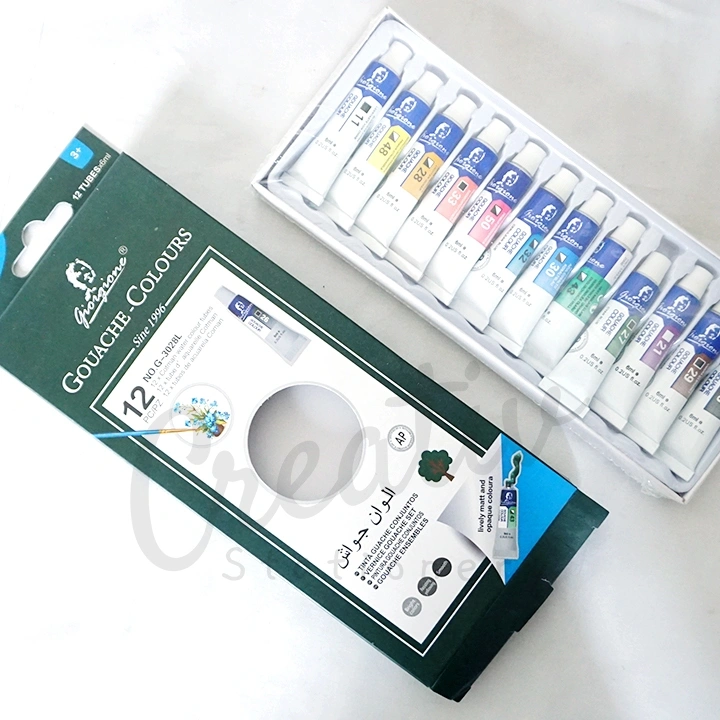 Giorgione Gouache Colours Paint Set 12 Warna 6 ML G-3028L