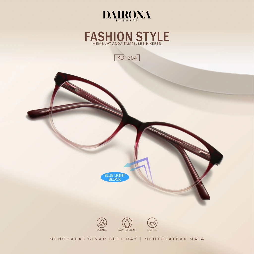 Dairona Eyewear Kacamata Photocromic Minus Anti Radiasi Blueray Bluecromic Kacamata Minus Terbaru Pria Wanita TR-90 Bentuk Kotak JF KD1304