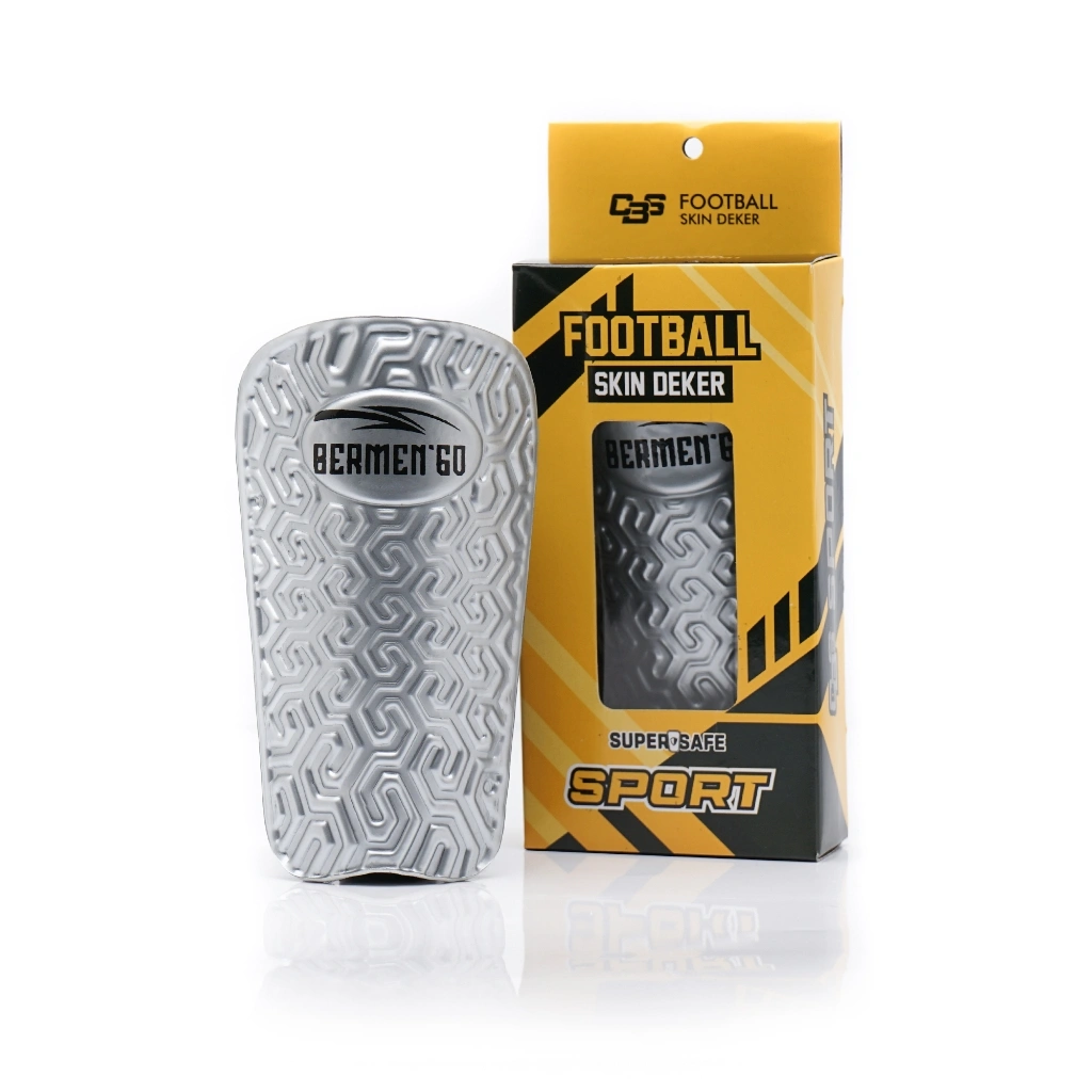 Shinguard Deker Sepak Bola Futsal Pelindung Tulang Kering - Silver Black