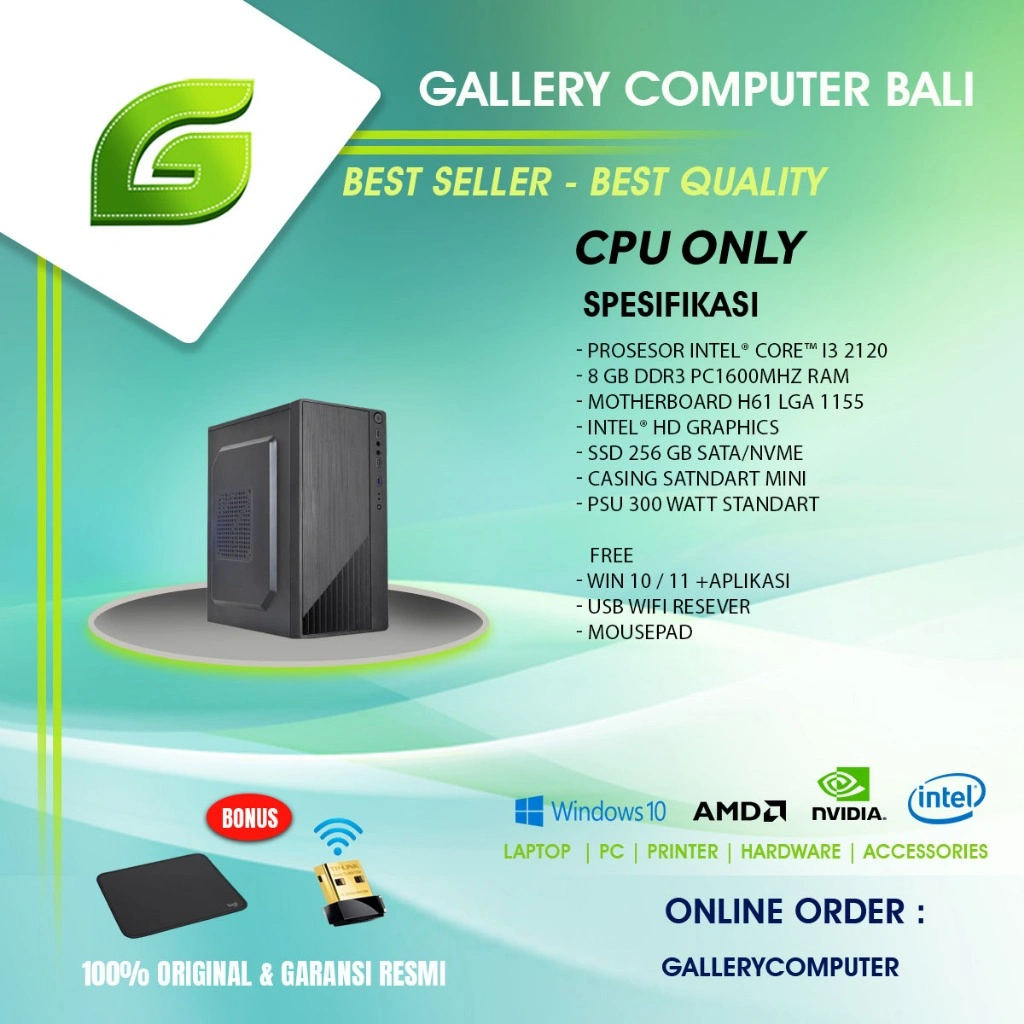 ( cpu only ) komputer intel core i3