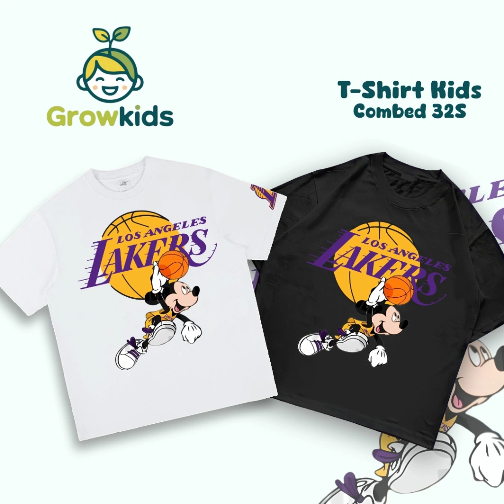 KAOS ANAK USIA 1-12 PAKAIAN ANAK LAKI LAKI KAOS BAJU ANAK LOS ANGELES LAKERS 2
