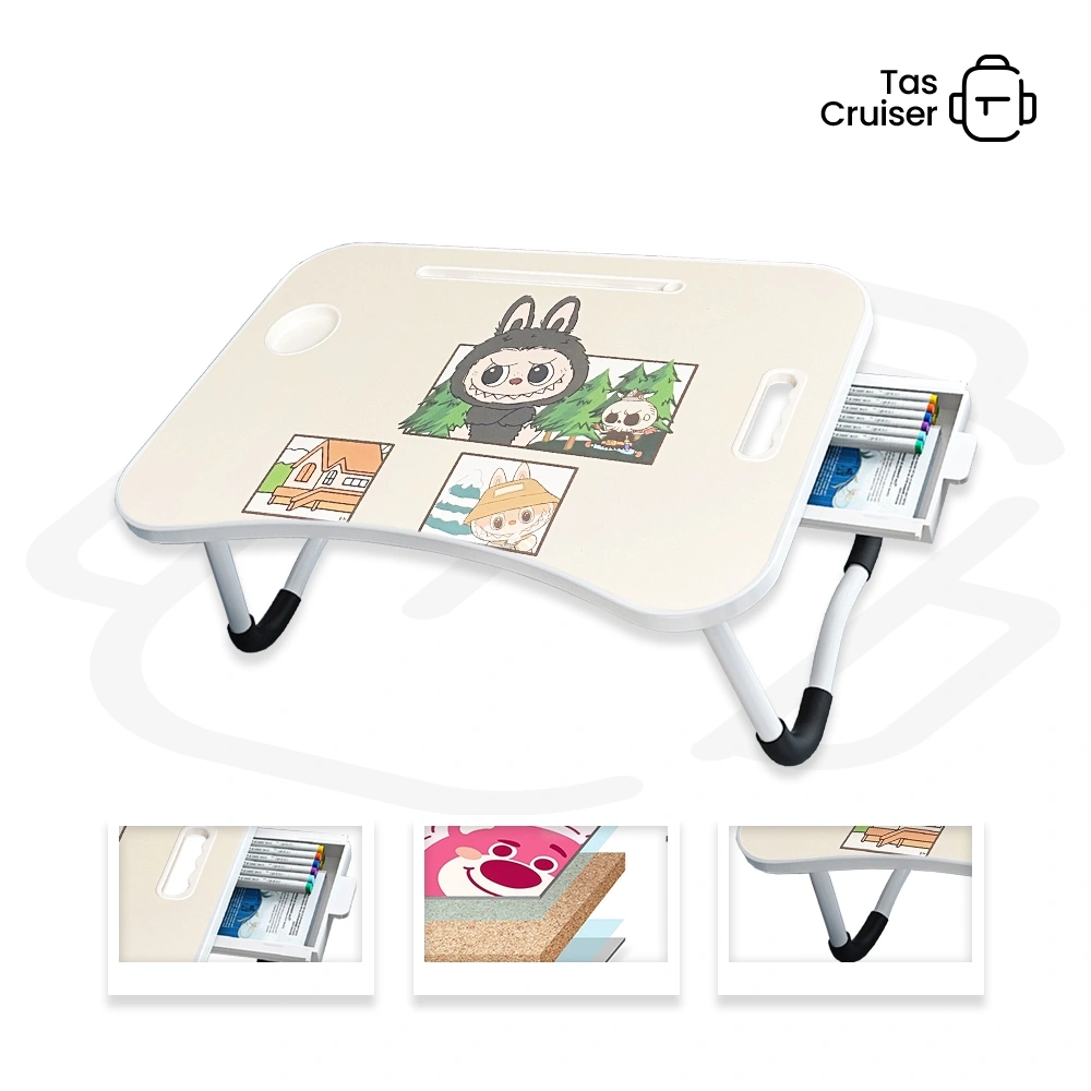 Meja Belajar Anak Karakter Lucu - Meja Laptop Lipat Portable Serbaguna