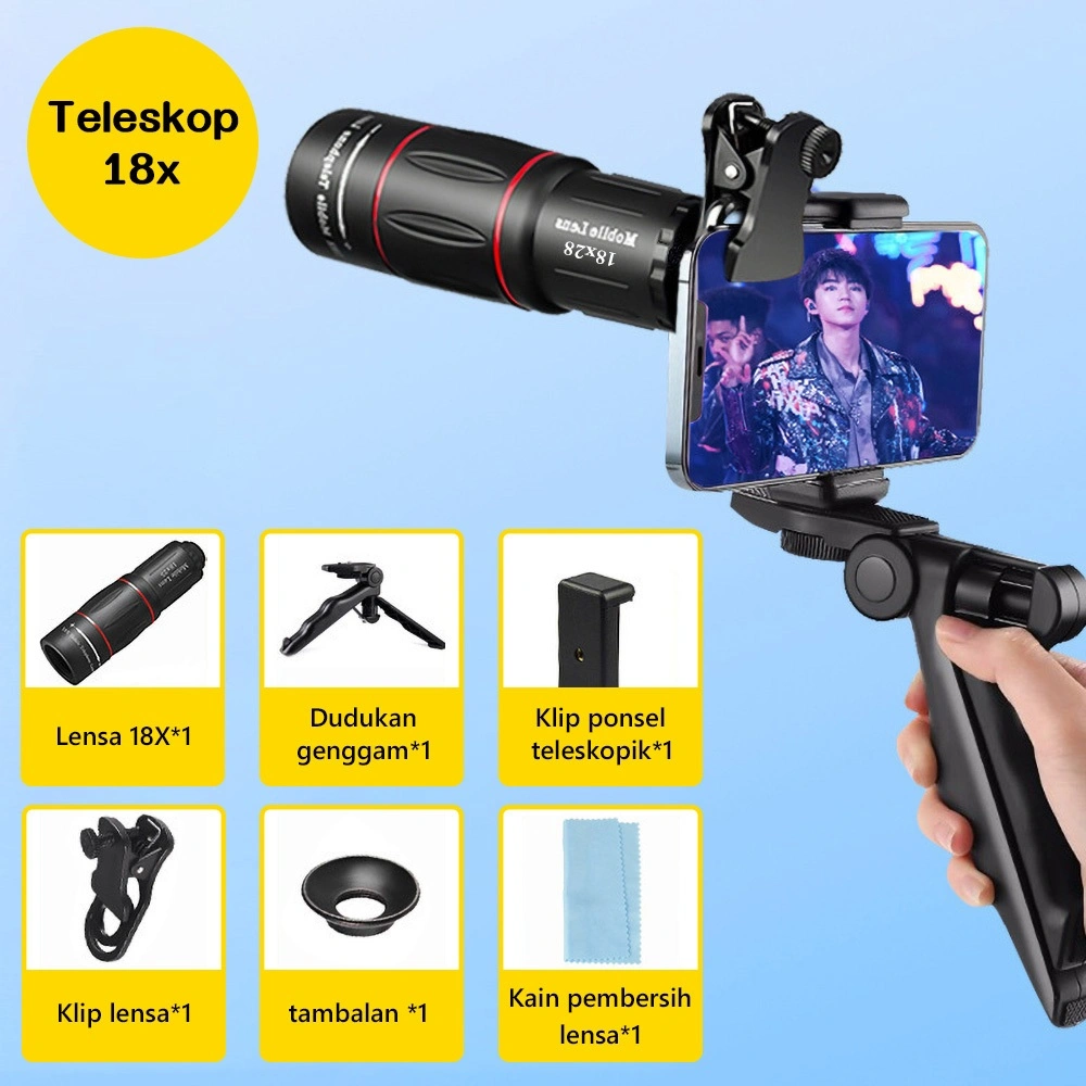 APEXEL 18X/25X HD kamera ponsel lensa zoom lensa optik telefoto universal dengan tripod untuk ponsel pintar