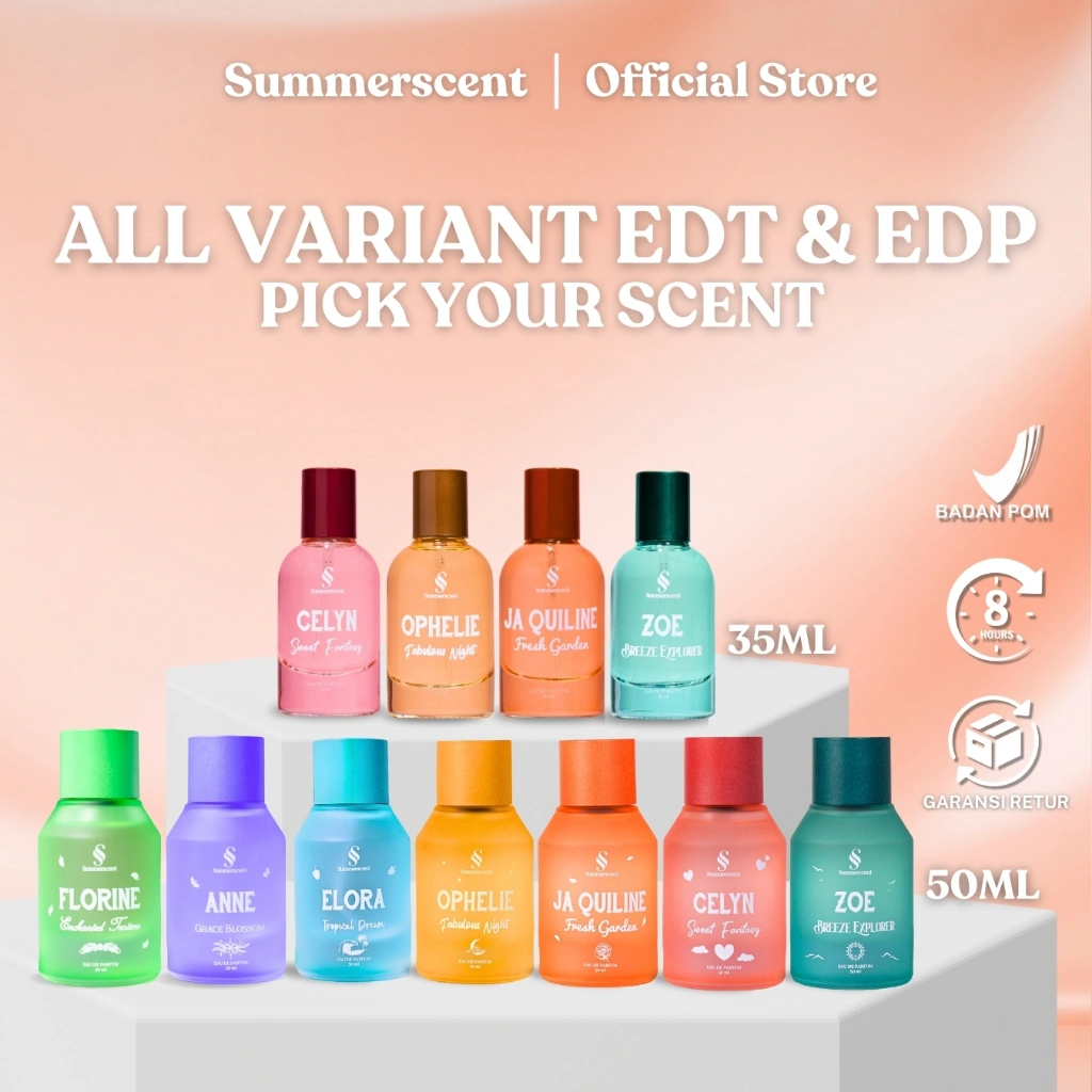 Parfum Lokal Tahan Lama / Eau De Parfum / Parfum Wanita / Summerscent / EDP / EDT / 50ML / 35ML
