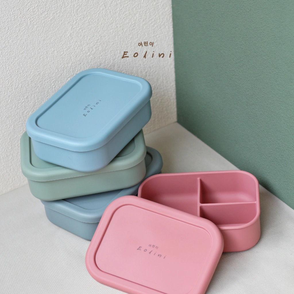 [ Eolini ] Silicone Bento Lunch Box Baby Container | Kotak Makan Bekal Anak