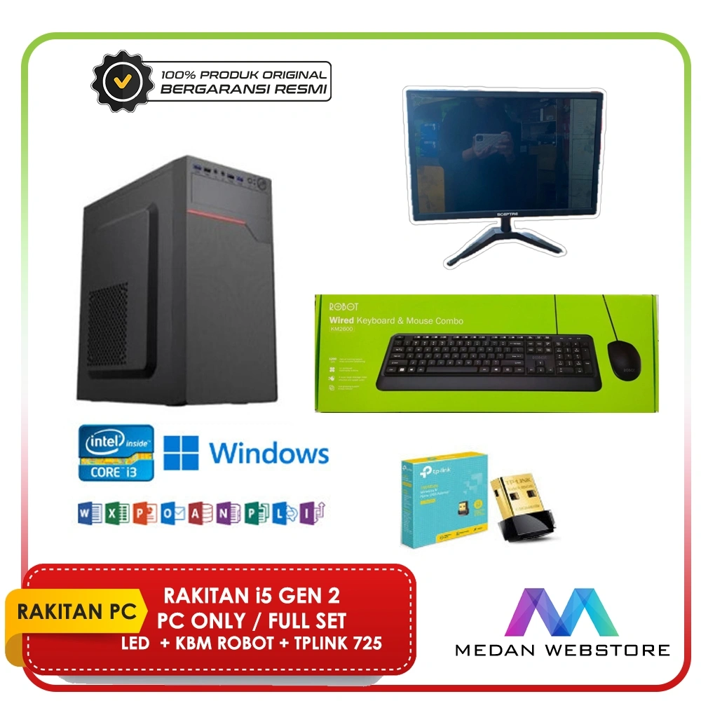 PC Rakitan Core i5 GEN 2  RAM  8GB SSD 256gb + HDD 500GB Original dan Bergaransi Termurah