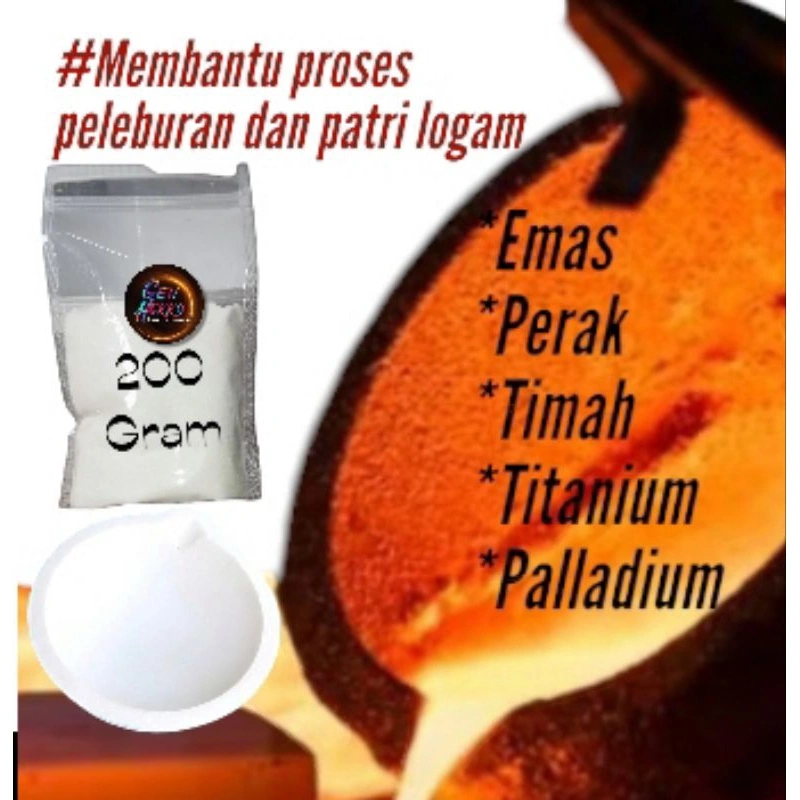Bahan lebur meratakan patri dan memurnikan leburan logam 200Gram