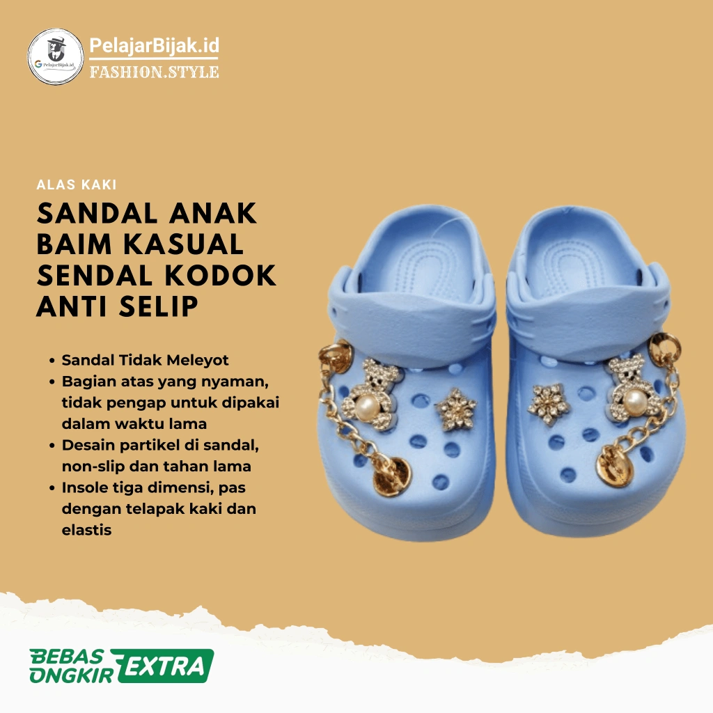 Sandal Anak Baim Wanita Terbaru: Anti Selip, Bahan Karet, Nyaman, dan Modis