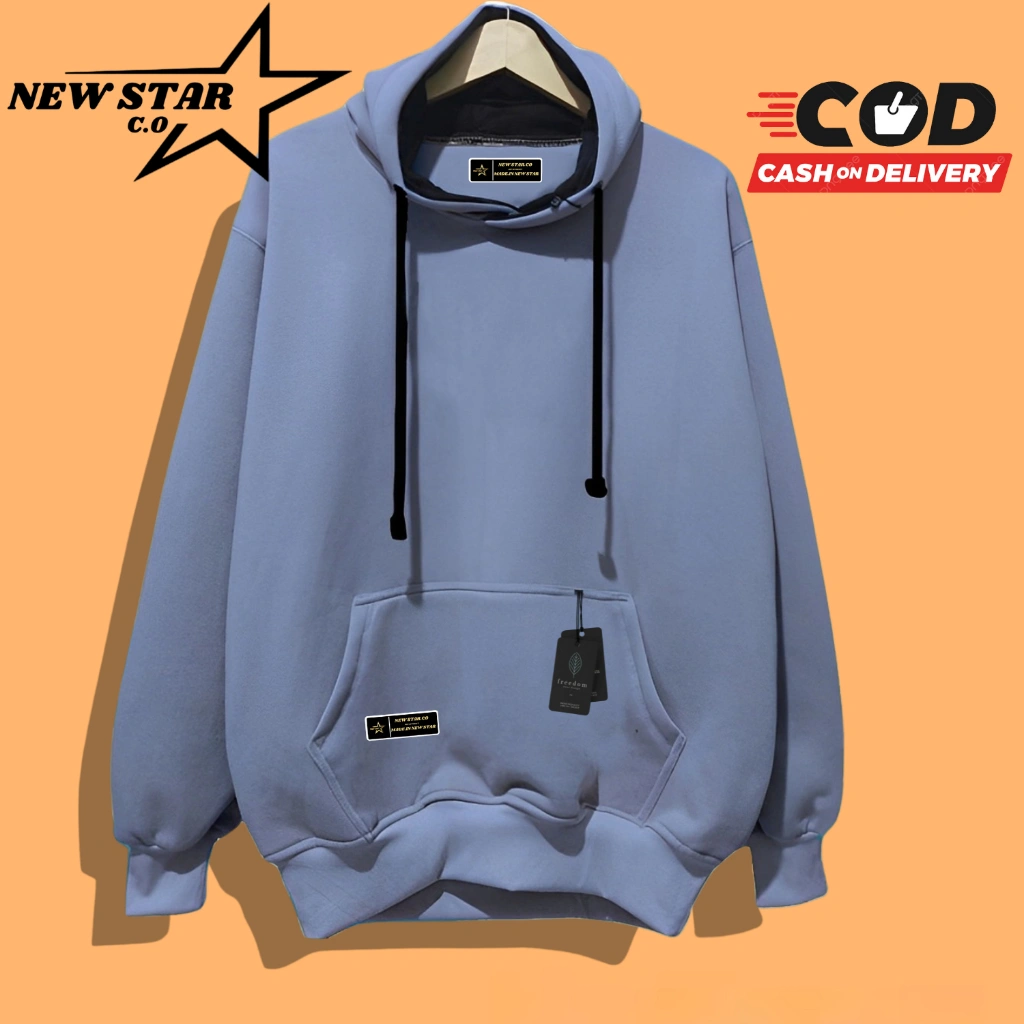 Hoodie Sweater Cowok Cewek Polos Bahan Fleece Tebal Original Jacket Hodie Polos Pria Distro Oversize Aesthetic Korean Style Kekinian
