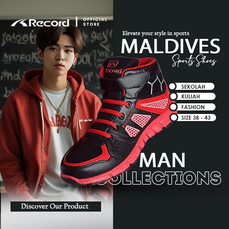 [RECORD SHOES] MALDIVES I SEPATU ANAK SEPATU GUNUNG OUTBOND LAPANGAN FASHION MODEL BOOTS TALI 38-43