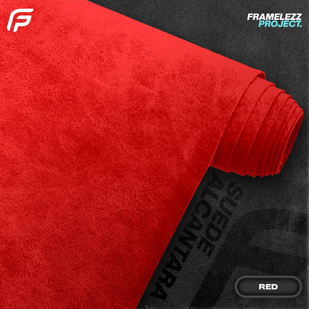 Suede Stiker /Sticker Alcantara/Alcantara Sticker/ Kain Suede / Kain Alcantara Interior Mobil DIY /Alcantara Wrap - RED