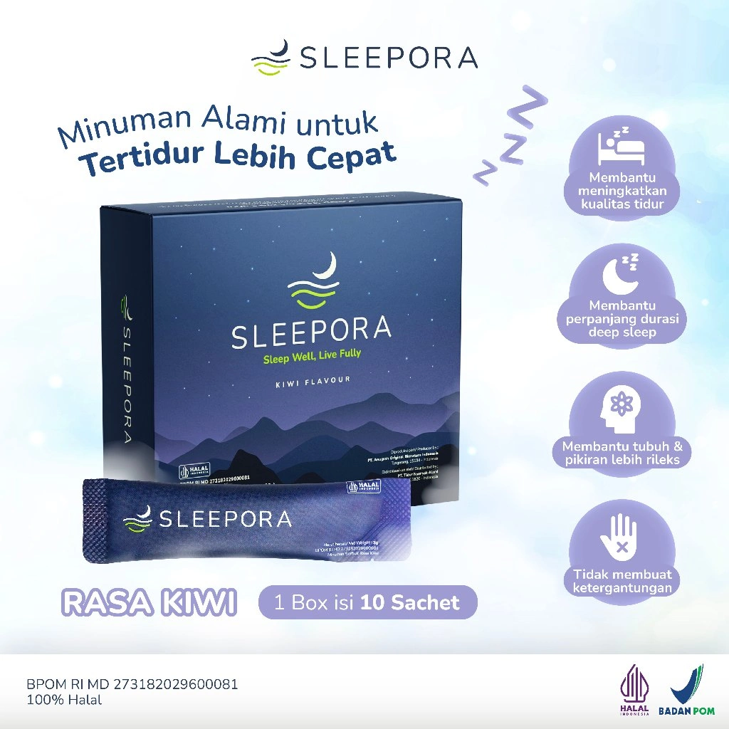 Sleepora - Solusi Alami untuk Nyenyak Lelap - Bukan Obat Melatonin 