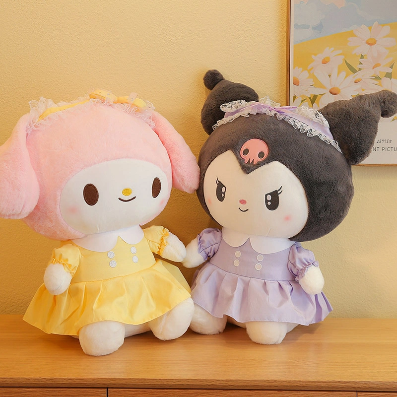 Boneka Mewah Karakter Kartun Kuromi Melody Sanrio Kawaii Bantal Hewan Lembut Mainan untuk Anak-anak