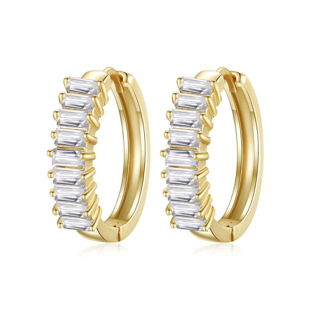 Kke Anting Hoop Berlian Titanium Emas 18k Aksesoris Wanita GD093