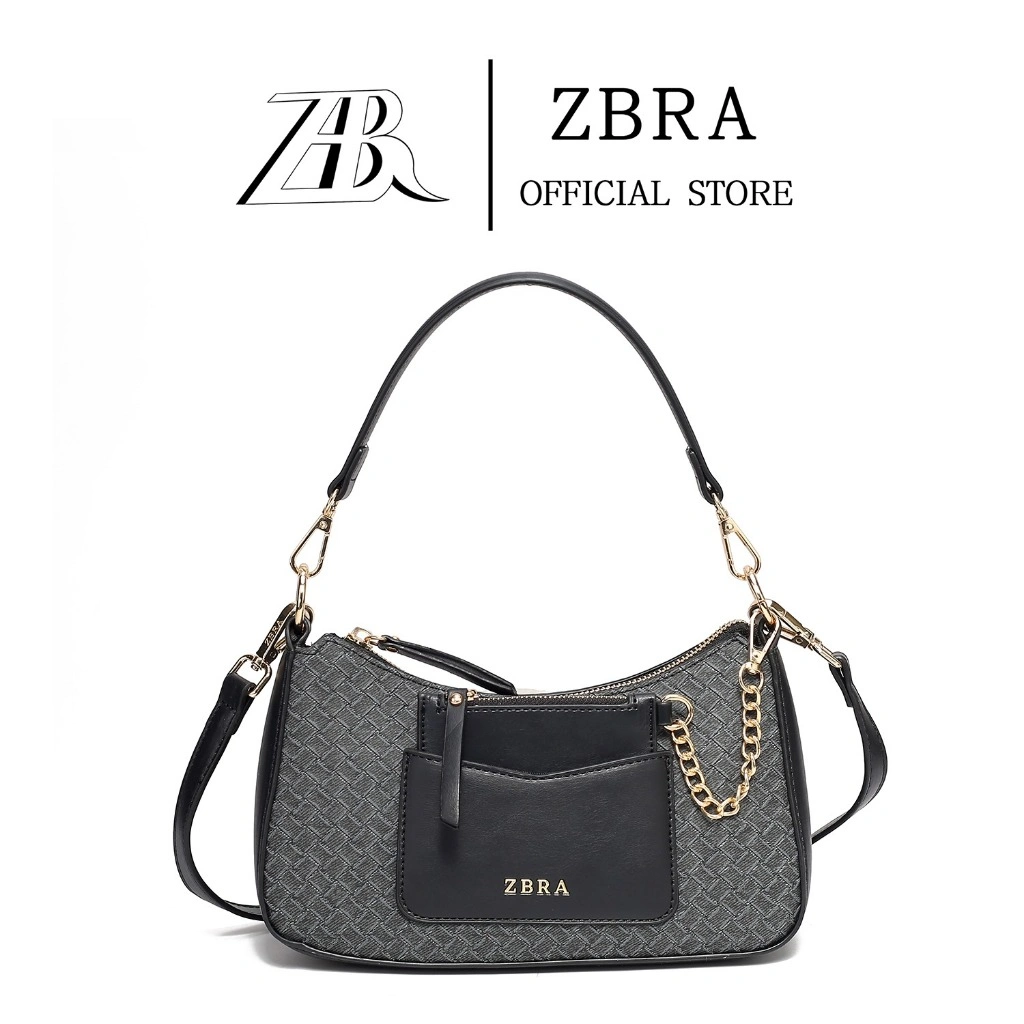 ZBRA Tas Selempang Premium Mini Sling bag + Dompet card Tas bahu elegan kekinian - Hitam #8853