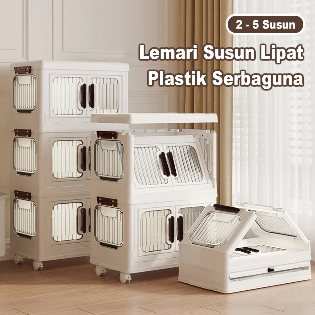 BARITOINDO Lemari Susun Roda Pakaian Anak Plastik Tebal Anti Jamur Anti Rayap - H02/H03/H04/H05
