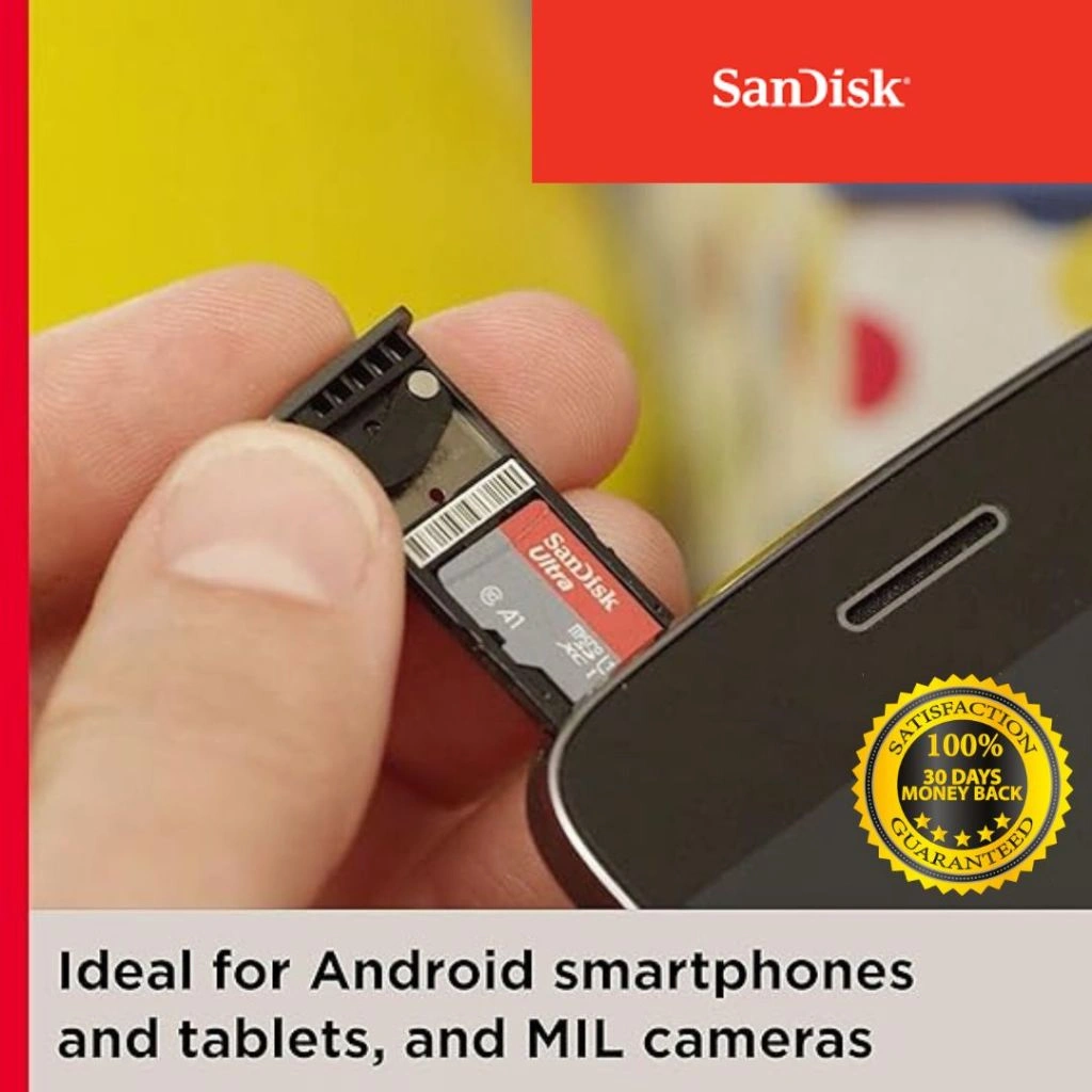 SanDisk Ultra microSDXC UHS-I Memory Card - Up to 140MB/s, C10, U1, Full HD, A1, MicroSD Card (BNIB)