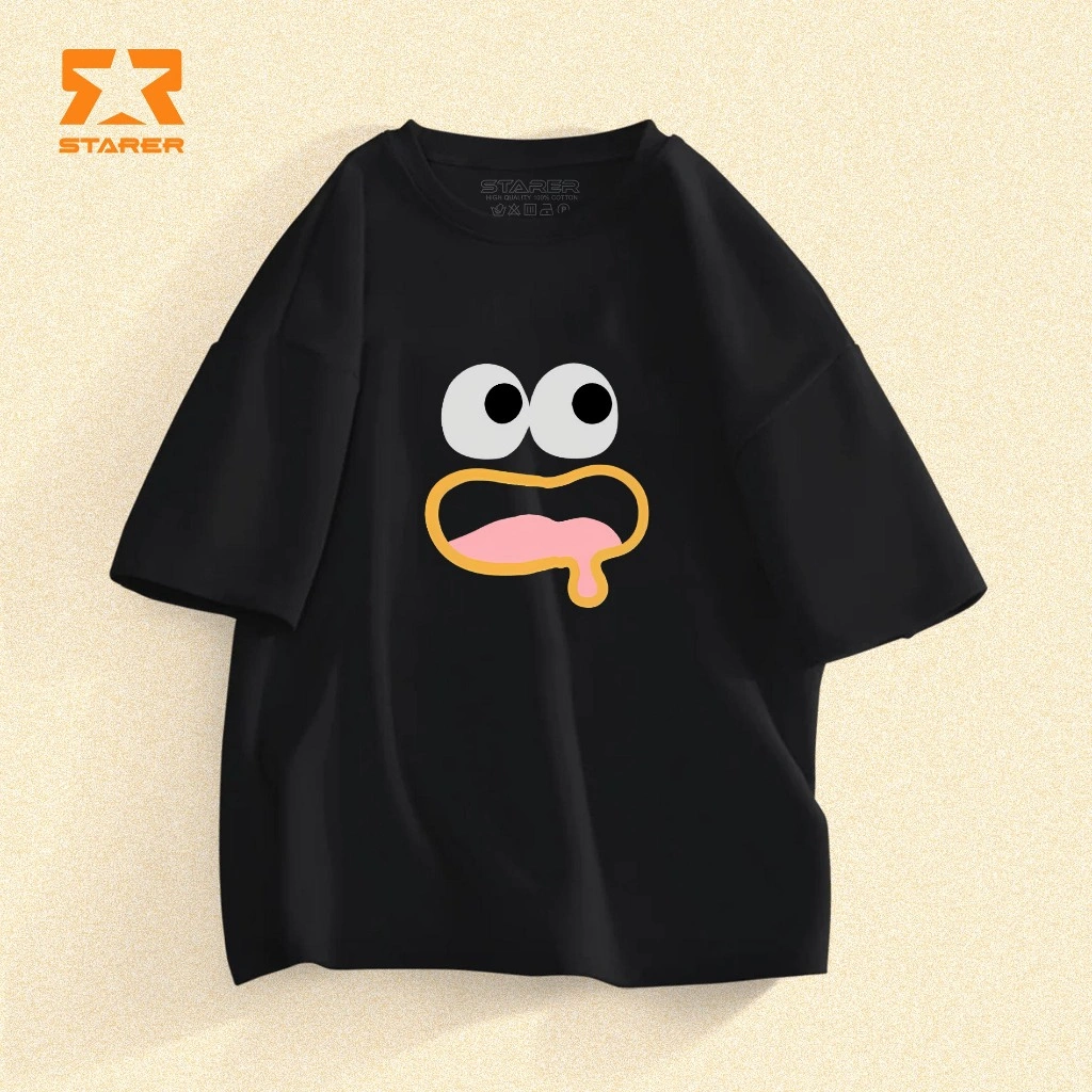 STARER Kaos T-Shirt Distro Lengan Pendek Oversize Pria Wanita Baju Basic Cotton Sablon 0080