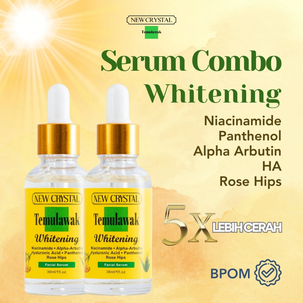 New Crystal serum wajah Combo Temulawak whitening Alpha Arbutin Dan niacinamide | Original BPOM | 30ml