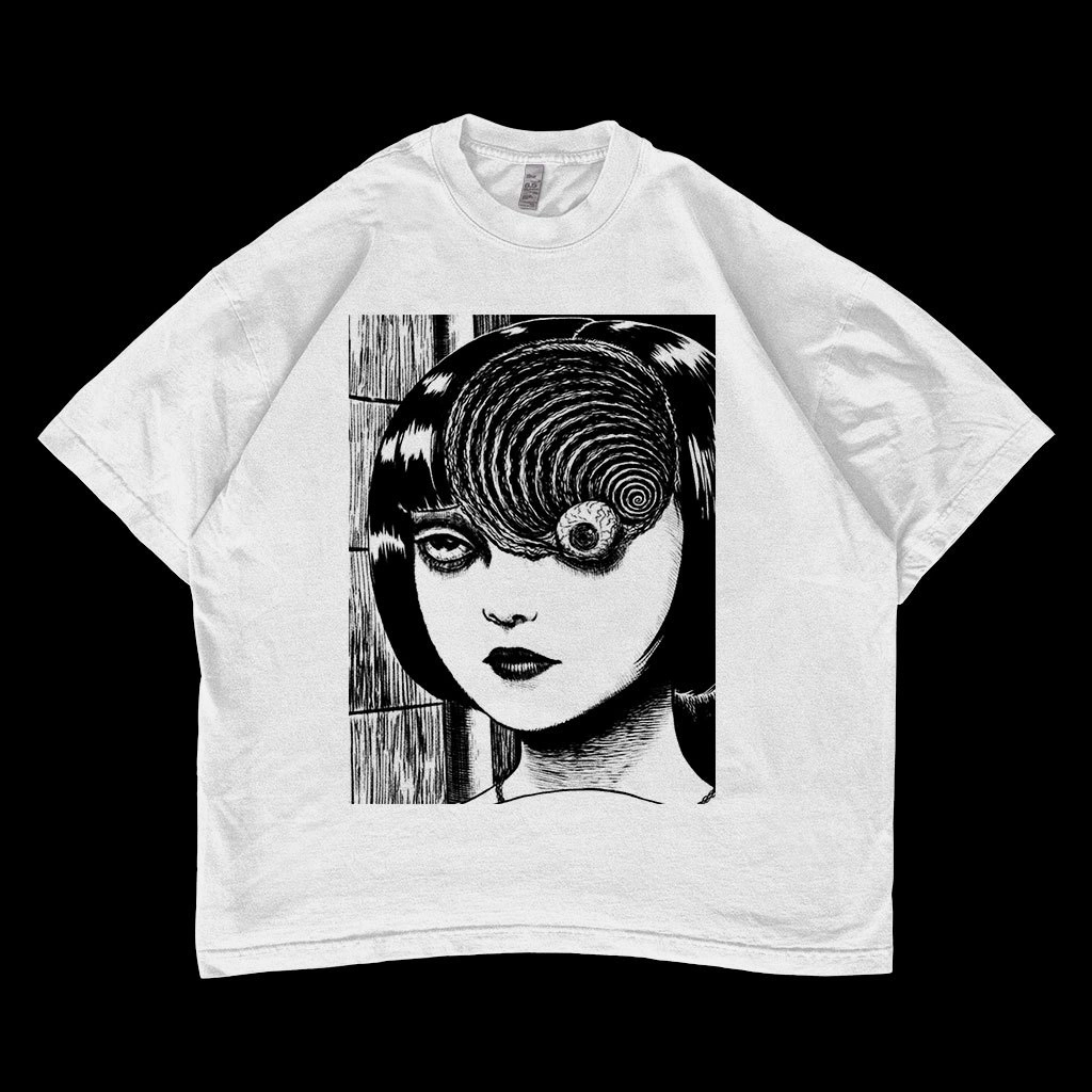 Junji ito Manga Uzumaki Oversized T-shirt Anime #12