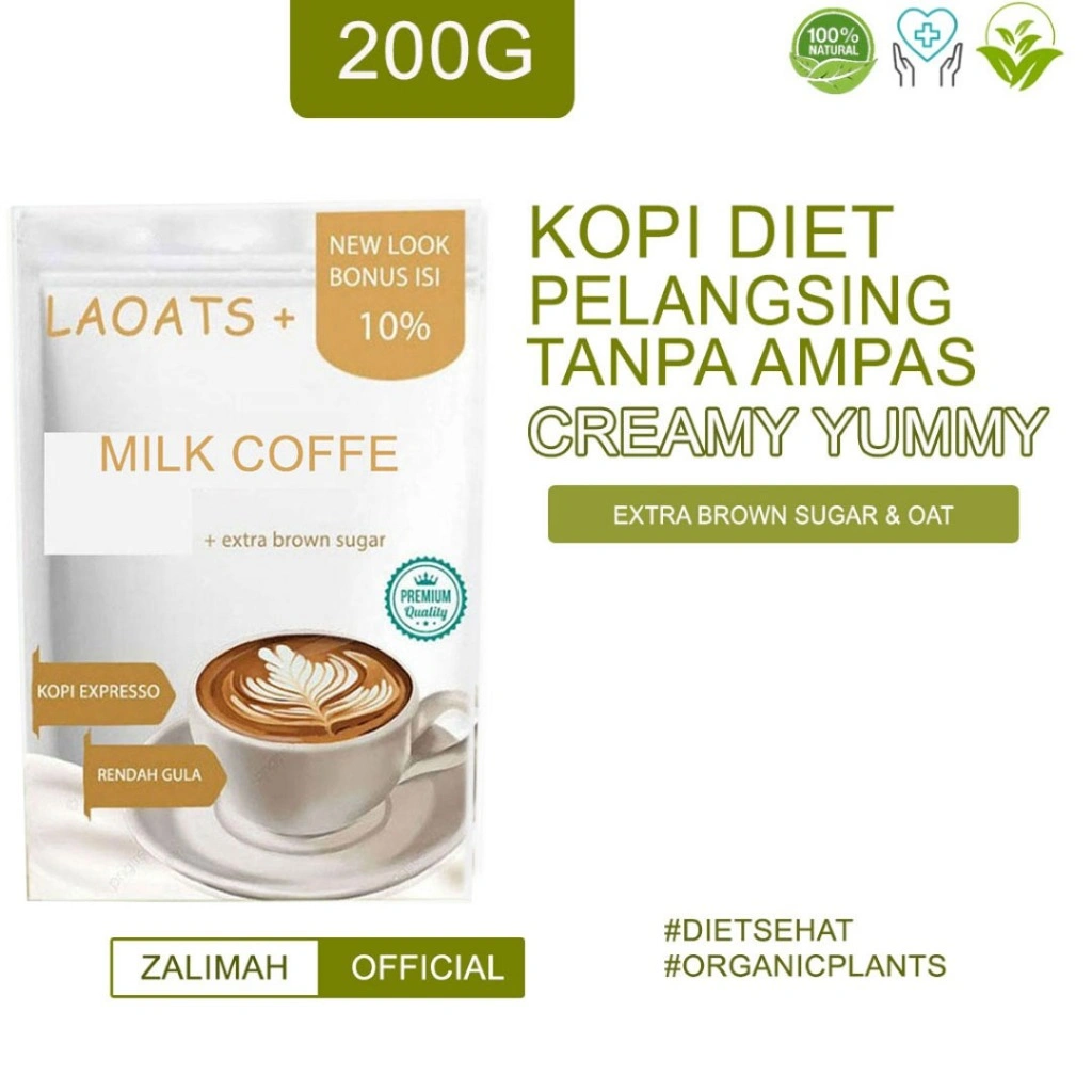Kopi Bubuk Pelangsing Badan Penurun Berat Badan Minuman Diet Kopi Bubuk Murni Tanpa Ampas Laoats