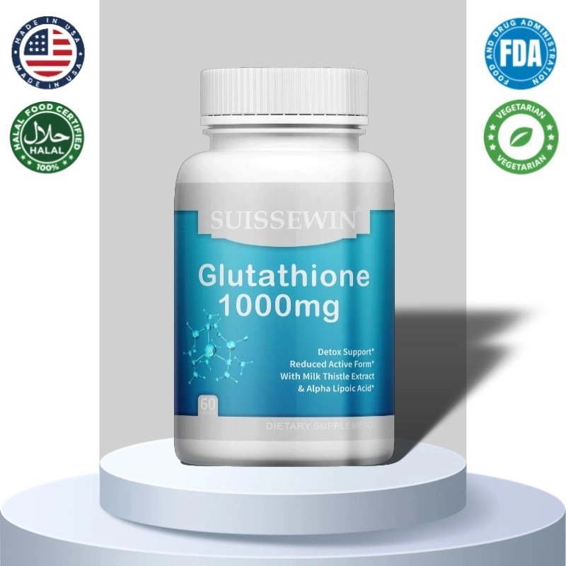 Glutathione 1000 mg, pemutih dan kecantikan, antioksidan, kesehatan otak, kesehatan kulit dan hati, 60 kapsul