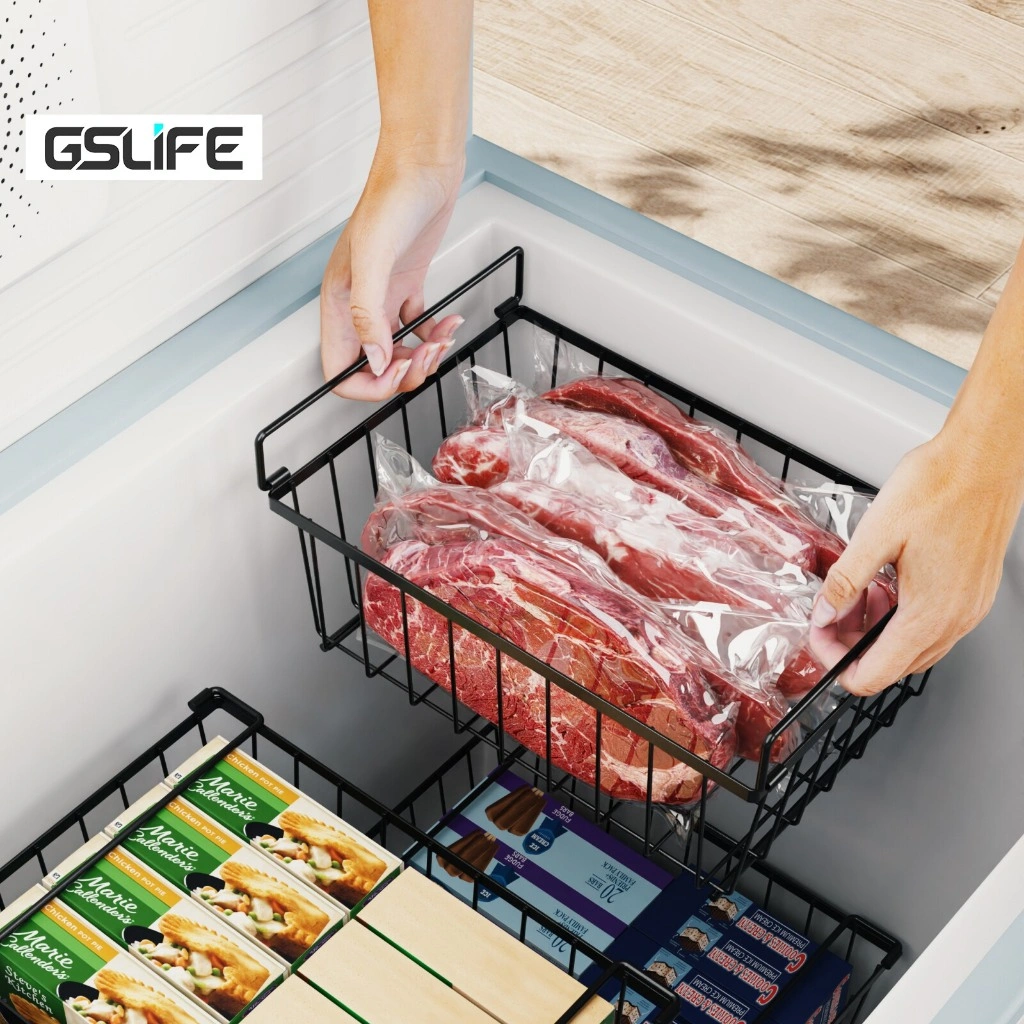 GSLIFE Keranjang Freezer 4 Paket Kranjang Serbaguna Lengkap Berbagai Ukuran Untuk 140L/180L Deep Freezer Sortir dan Dapatkan Makanan Beku